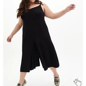 Torrid gray super soft knits culotte cropped wide leg jumpsuit